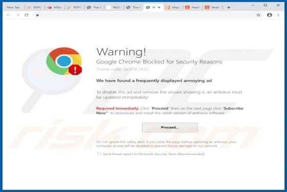 Google Chrome Blocked For Security Reasons POP-UP Scam