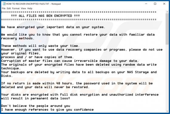 Restoreserver Ransomware