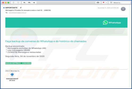 WhatsApp Email Scam