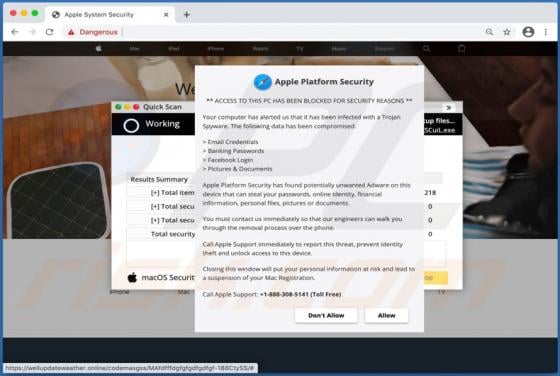 Apple Platform Security POP-UP Scam (Mac)