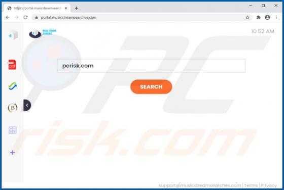 MusicStreamSearches Browser Hijacker