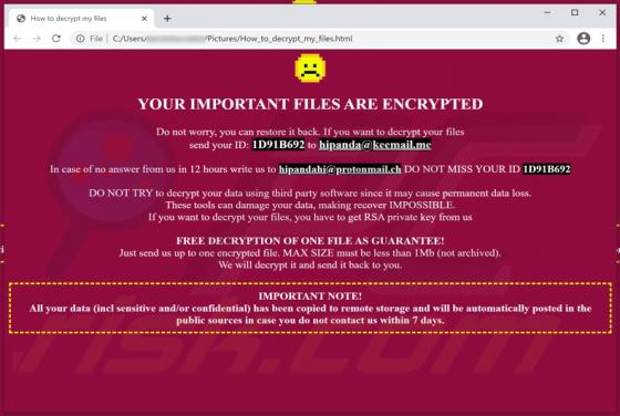 Hipandahi Ransomware