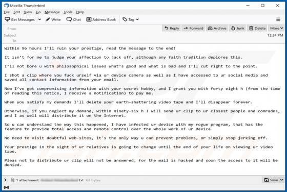 Within 96 Hours I'll Ruin Your Prestige Email Scam