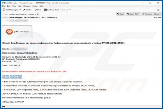 Galp Energia Email Virus