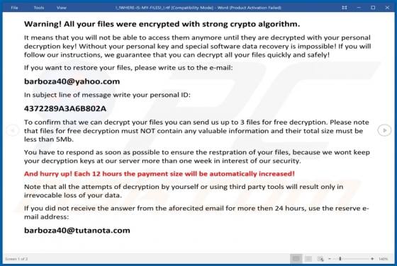 Barboza Ransomware