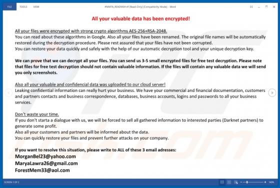 MMTA Ransomware