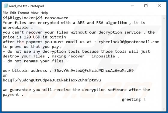 BiggyLocker Ransomware