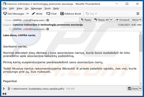 LINPRA Email Virus