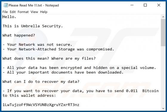 Umbrella Security Ransomware