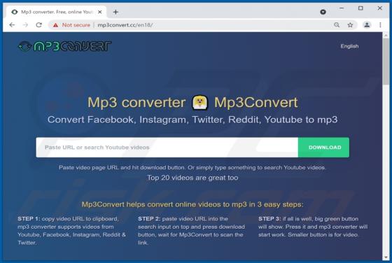Mp3convert.cc Suspicious Website