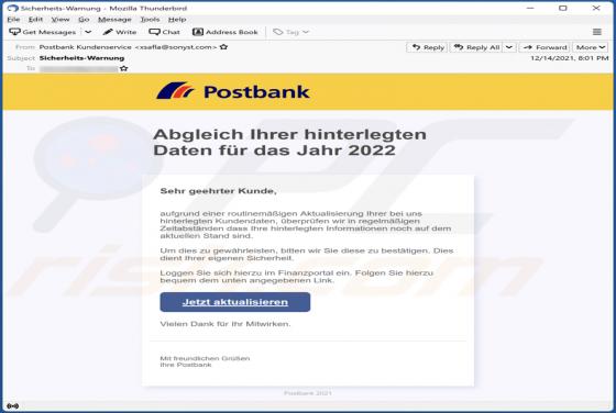 Postbank Email Scam