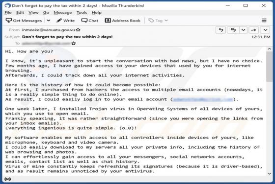 Start The Conversation With Bad News Email Scam