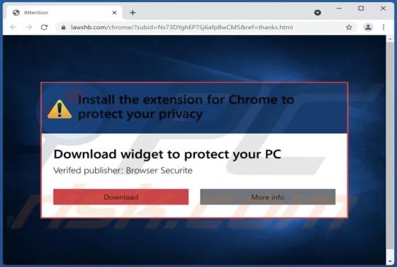 Install The Extension For Chrome To Protect Your Privacy POP-UP Scam