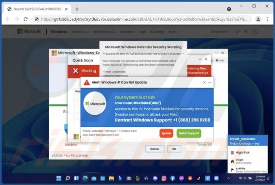 Alert! Windows-11 Can Not Update POP-UP Scam