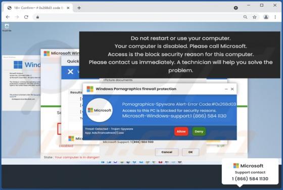 Your Computer Is Disabled. Please Call Microsoft. POP-UP Scam