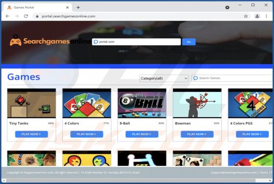 SearchGamesOnline Browser Hijacker