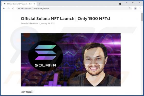Official Solana NFT Launch POP-UP Scam