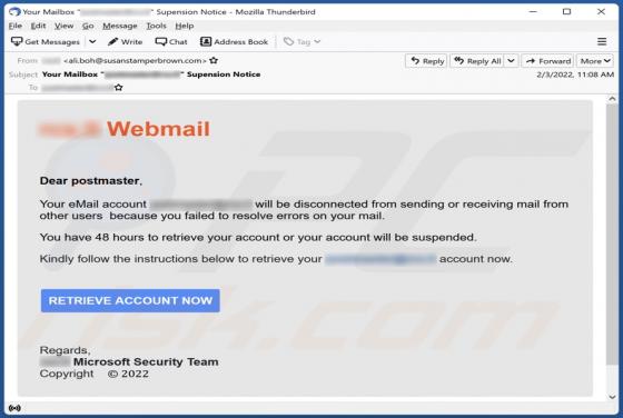 Your Email Account Will Be Disconnected Email Scam