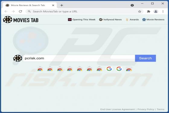 Movieztab Default Search Browser Hijacker