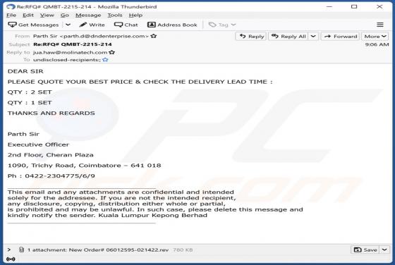 QUOTE YOUR BEST PRICE Email Virus