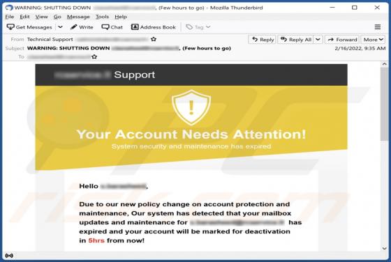 Your Account Needs Attention! Email Scam