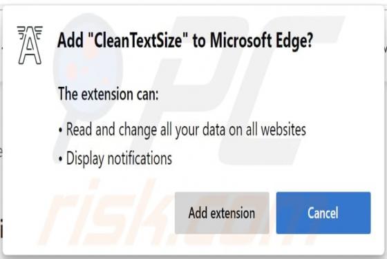 CleanTextSize Adware (Edge)
