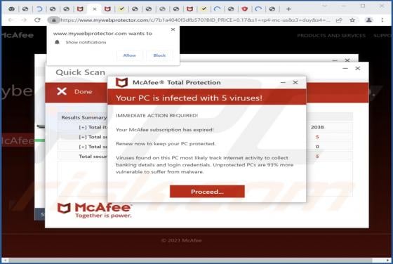 Mywebprotector.com Ads