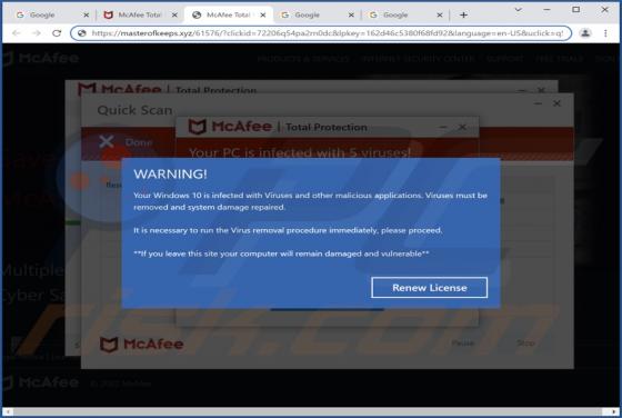 Your Windows 10 Is Infected With Viruses POP-UP Scam
