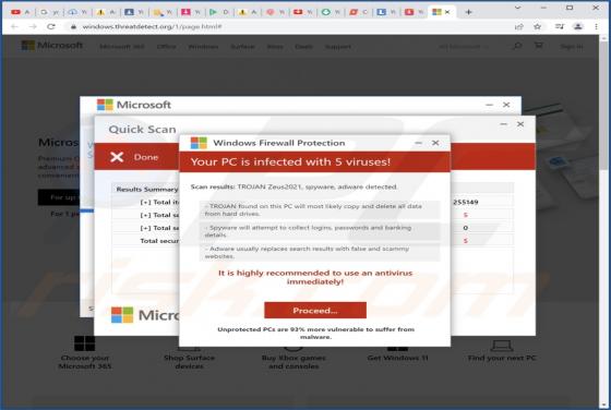 TROJAN Zeus2021 Spyware Adware Detected POP-UP Scam