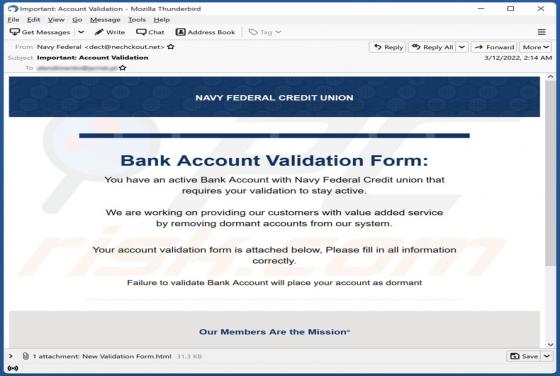 NAVY FEDERAL CREDIT UNION Email Scam