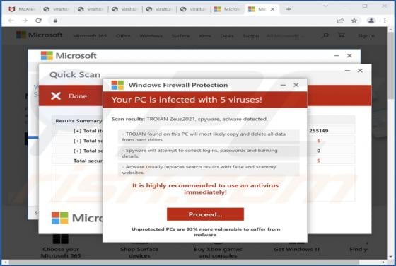 Windows Firewall Protection - Your PC Is Infected With 5 Viruses! POP-UP Scam