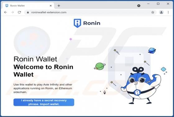 Ronin Wallet POP-UP Scam