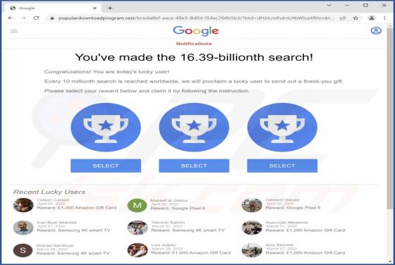 You've made the 16.39-billionth search! POP-UP Scam
