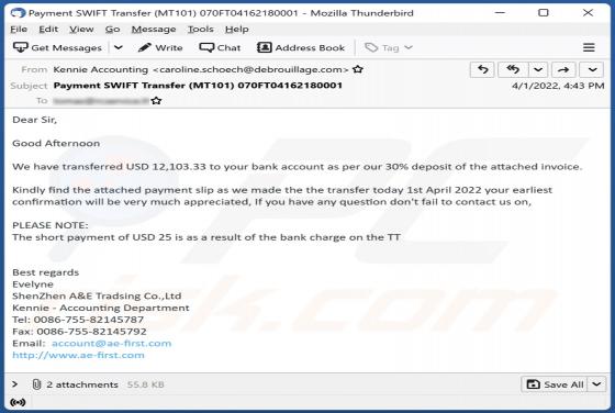ShenZhen A&E Email Virus