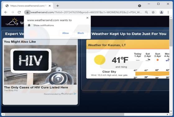 Weathersend.com Ads