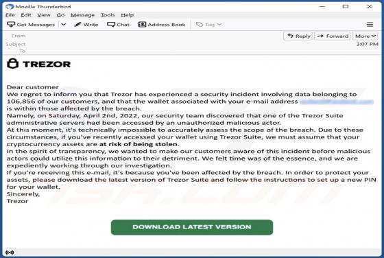 Trezor Email Scam