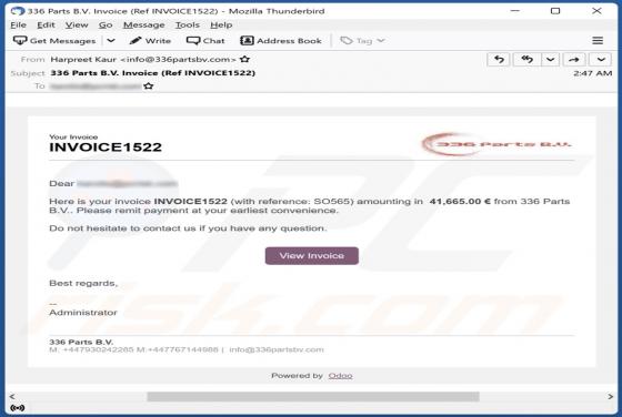 336 Parts B.V. Email Scam