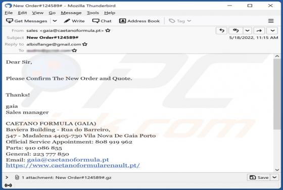CAETANO FORMULA Email Virus