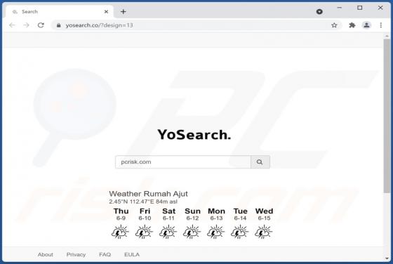 YoSearch Weather Tab Browser Hijacker