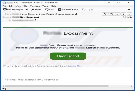 Your Group Sent You A Message Email Scam