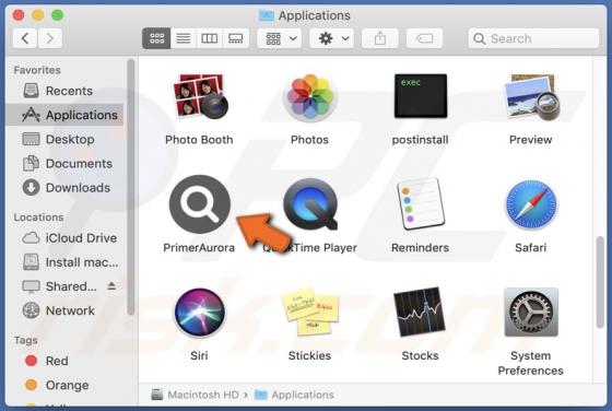 PrimeAurora Adware (Mac)
