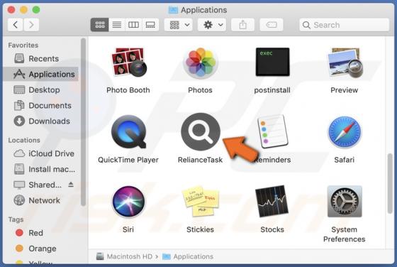 RelianceTask Adware (Mac)