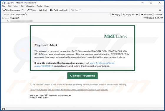 M&T Bank Email Scam