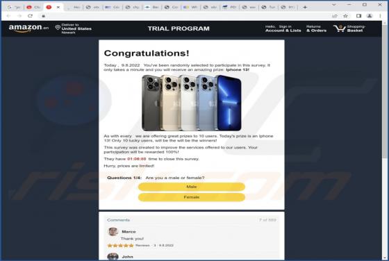 AMAZON TRIAL POP-UP Scam