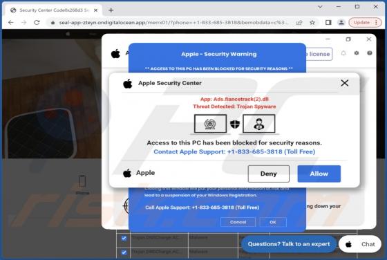 Apple Security Center POP-UP Scam (Mac)
