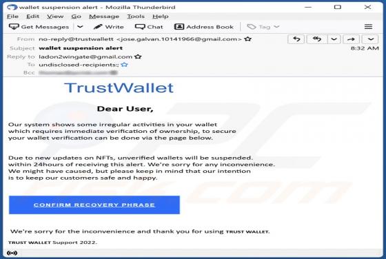 Trust Wallet Email Scam