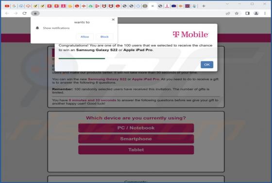 T-Mobile Customer Reward Program POP-UP Scam
