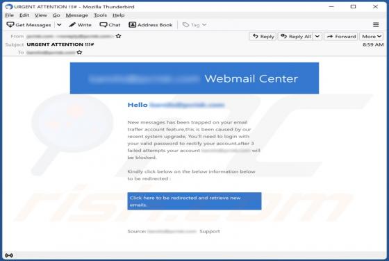 Webmail Center Email Scam