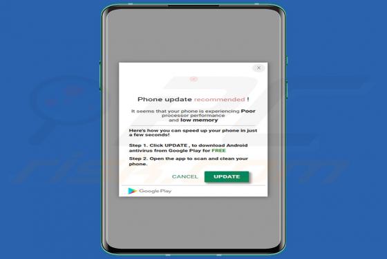Phone Update Recommended POP-UP Scam (Android)