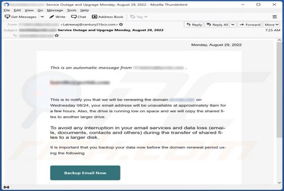 Renewing The Domain Email Scam